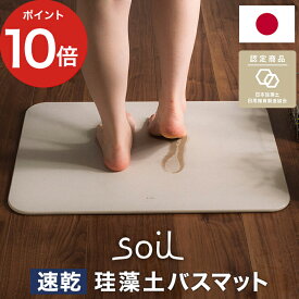 ソイルバスマット 珪藻土 バスマット soil [ 日本製 安心 安全 ] [ アスベスト未使用 ] ライト ノンアスベスト 人気 おすすめ 珪藻土バスマット ソイル ギフト おしゃれ 軽量 衛生的 軽い 丈夫 速乾 足ふきマット 正規品【ポイント10倍 送料無料】