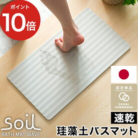 【365日出荷】 珪藻土 バスマット ウェーブ soil [ アスベスト未使用 正規品 ] 日本製 ソイル 珪藻土バスマット おしゃれ 滑りにくい 人気 足元 足拭き 快適 かわいい 北欧 国産 速乾 吸収 ギフト プレゼント 新築祝い 結婚祝い 【ポイント10倍】 [ soil BATH MAT wave ]