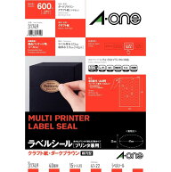 エーワン ラベルシール クラフト紙 ダークブラウン A4 40面 15シート 31749