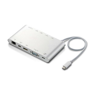 �G���R�� �h�b�L���O�X�e�[�V���� PD �[�dType-C/USB3.0/miniDisplay/HDMI/D-sub/��3.5/SD+microSD/LAN 30cm �V���o�[ DST-C08SV