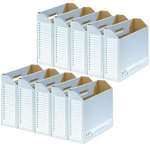 プラス ファイルボックス エコノミー 10冊 A4横 背幅100mm ブルー 553-988