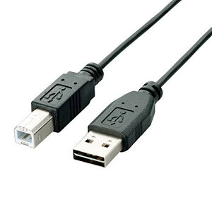 エレコム USBケーブル 【B】 USB2.0 (USB A オス to USB B オス) リバーシブルコネクタ 2.5m ブラック U2C-DB25BK