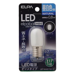 �G���p (ELPA) LED�i�c���` LED�d�� �Ɩ� E17 100V 0.8W �����F �����p LDT1N-G-E17-G110