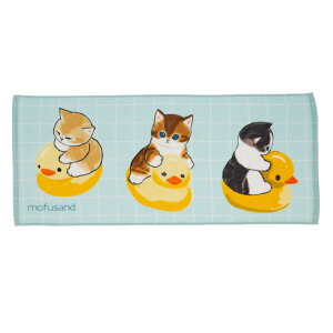 丸眞 フェイスタオル mofusand おふろにゃん モフサンド もふさんど mohusanndo 猫 ネコ かわいい フェイスタオル フェースタオル タオル 浴用タオル 長い 綿 0835007000