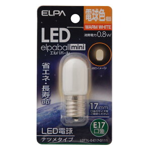 �G���p(ELPA) LED�i�c���` LED�d�� �Ɩ� E17 100V 0.8W �d���F �����p LDT1L-G-E17-G111