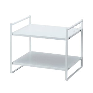 ベルカ(BELCA) キッチン棚 トースターラック2段 フック付き 幅43×奥行36×高さ36.2cm ホワイト キッチン収納 TR2-W