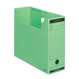 コクヨ(KOKUYO) ファイルボックス 色厚板紙 フタ付き A4 緑 A4-LFBN-GZ