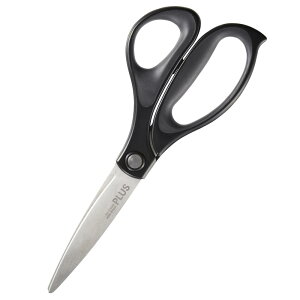 プラス はさみ フィットカットカーブ 30度 大型 3D刃 ベタつかない 段ボールも切れる ブラック SC-210AN 35-236