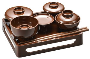 サンメニー 本格 ミニ 仏膳 4.5寸 仏壇用 山中漆器 日本製 お霊供膳 お供え膳 セット 仏具 仏膳セット 仏膳器 仏膳台 現代 仏壇 仏具小物 ブラウン 毎日のお供え お参りに 手元供養 ペット 供