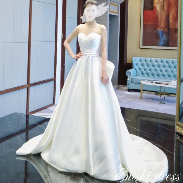 ウェディングドレス サテン ドレス 高級感 結婚式ドレス 二次会ドレス 花嫁 