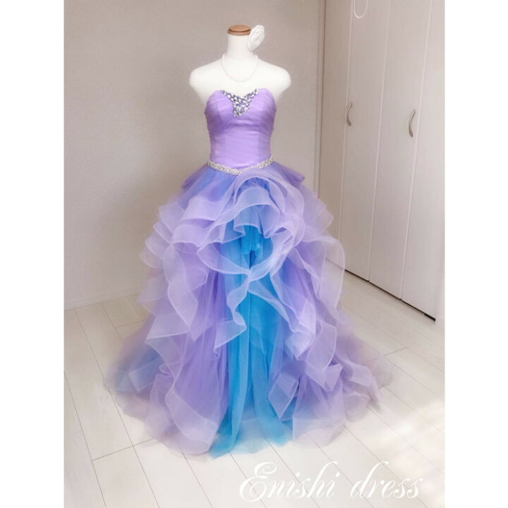 楽天市場】ウェディングドレス カラードレス パープル ブルー 2色 結婚 