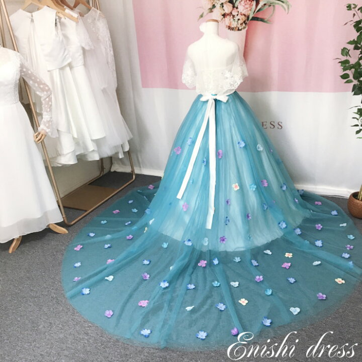楽天市場】オーバースカート 花柄 サッシュベルト付き チュール 色変更 