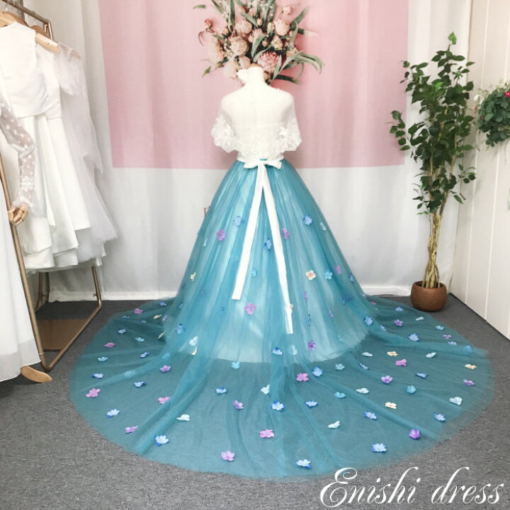 楽天市場】オーバースカート 花柄 サッシュベルト付き チュール 色変更  