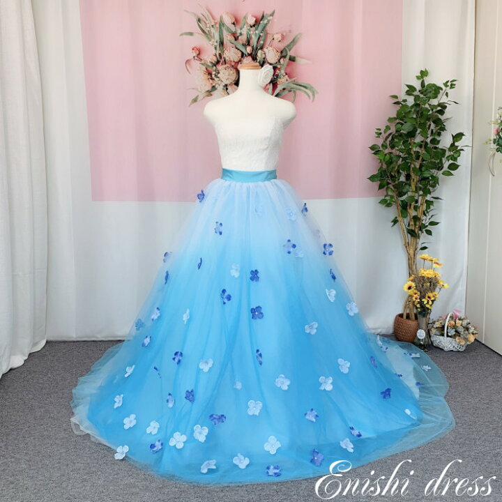 楽天市場】ウェディングドレス オーバースカート 造花 グラデーション 
