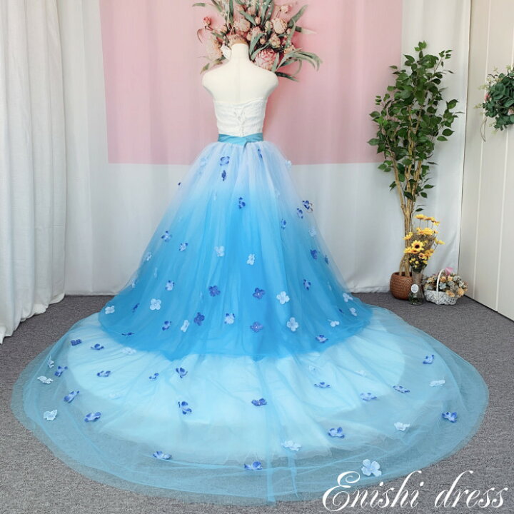 楽天市場】ウェディングドレス オーバースカート 造花 グラデーション 