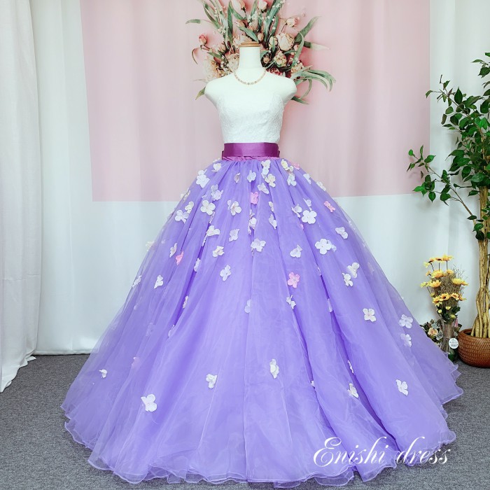 オーバースカート 紫｜ウェディングドレス