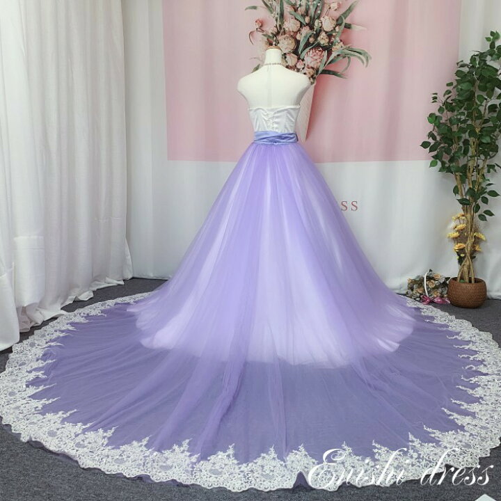 楽天市場 ウェディングドレス オーバースカート 色変更 お色直し ホワイト ブルー グリーン 結婚式 披露宴 二次会 前撮り パーティー 花嫁ドレス かわいい エレガント 豪華 お手軽 縁 ドレス
