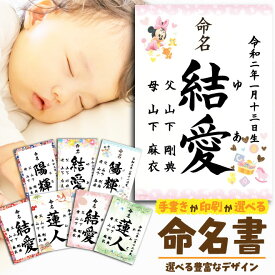 命名書 【ランキング1位】 命名紙 ディズニー 手書き 印刷 プリント おしゃれ 代筆 ニューボーンフォト ミッキー ミニー プーさん 色紙 赤ちゃん 命名 書 オーダー 命名札 お七夜 出産祝い 出産内祝い 男の子 女の子 子供の日 ひな祭り 用紙のみ可能 送料無料