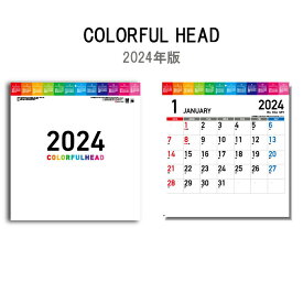 カレンダー 2024年 壁掛け COLORFUL HEAD SG1600 A倍/6切 シンプル おしゃれ カラフル スケジュール 便利 文字月表 237897