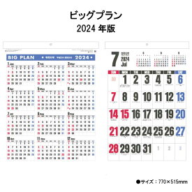 カレンダー 2024年 壁掛け ビッグプラン SG555 2024年版 カレンダー 壁掛け 46/2切 シンプル おしゃれ スケジュール 便利 文字月表 カラフル ジャンボ ワイドサイズ 237769