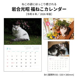 カレンダー 2026年 壁掛け 岩合光昭 福ねこカレンダー 岩合 福ねこ 2026年版 B4 B3 猫 ネコ ねこ 写真 動物 アニマル 中綴じ 250817