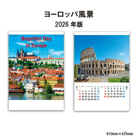 【SALE20%OFF】カレンダー 2026年 壁掛け ヨーロッパ風景 SG420 2026年版 カレンダー 壁掛け おしゃれ ヨーロッパ 風景 欧州伝統 写真 カラフル 大きい 文字 スケジュール ワイドサイズ 文字月表 A/2切 258109 ss20