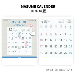 J_[ 2026N Ǌ| MASUME CALENDAR SG243 J_[ 2026 Ǌ| Vv  }X 傫ȕ  킢 JtXPW[ L 258020
