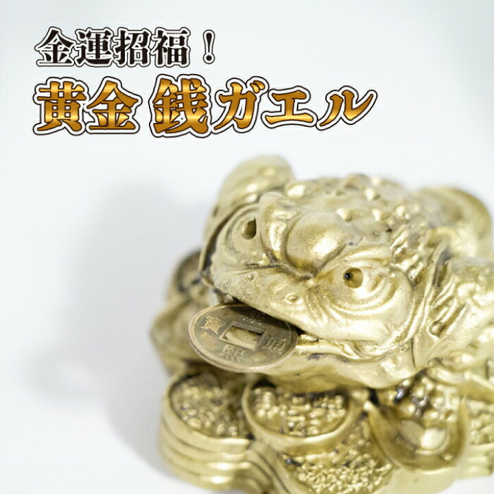楽天市場】黄金 銭ガエル 置物 玄関 かえる 蛙 カエル ゴールド 