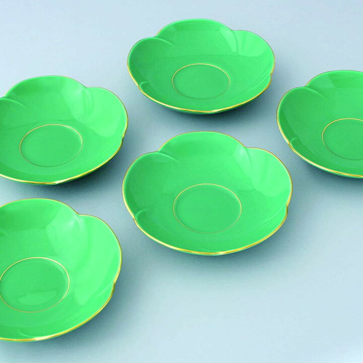 楽天市場】香蘭社 茶托セット 5枚 グリーン 梅形 有田焼 日本製 梅を  