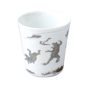 香蘭社 鳥獣戯画 相撲 蛙と兎の相撲の場面を描いた カップ 250ml 有田焼 日本製 お飲み物をいただきながら香蘭社の要素が織り交ぜられた 鳥獣戯画の繊細なデザインを 目でもお楽しみいただ