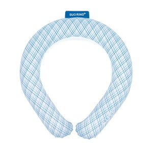 SUOSUO RING �v���X 28°ICE (�u���[(�O���f�`�F�b�N), LL(28��)) Made ln Japan �����擾�� �N�[�������O �l�b�N�N�[���[ �����΍� �₽�� �u�ԂЂ��葱�� ������