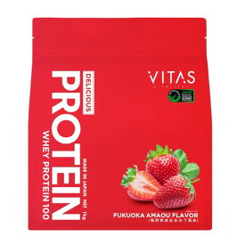 VITAS (バイタス) ホエイ プロテイン 100 福岡県産あまおう風味 WPCプロテイン 国内製造 1kg