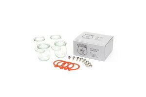 WECK(�E�F�b�N) GIFTBOX(TULIP 200mlx4 SET/STAINLESS CLIPx8/RUBBER PACKING Sx4) SET WE-S219