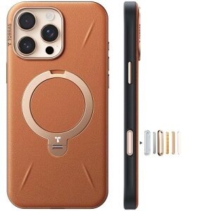 �V���o���U�[�E�X�L���^�b�`TORRAS iPhone 16 Pro �p �P�[�X �v �[���}�C�� 360°��]�X�^���h �c�����Ή� �����O �}�O�l�b�g���� MagSafe�Ή� ���C�����X�[�d�Ή� �ČR�K�i�ϏՌ� �w��h�~ ���ϖh�~ 
