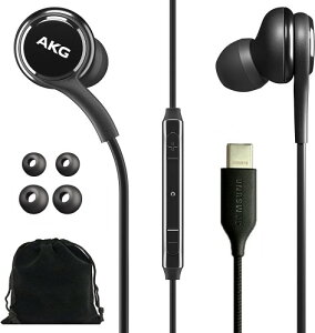 SAMSUNG AKG �C���z�� Galaxy S23 Ultra�p - �I���W�i�� USB Type C �C���C���[�C���z�� �w�b�h�t�H�� �����R���}�C�N�t�� - �ґg - �x���x�b�g�|�[�`�t�� - �u���b�N