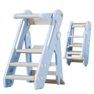 ���ݑ� �܂肽���ݎ� �L�b�Y�X�e�b�v �w�K�^���[ �L�b�`�� ���ʏ�, 3�i�K���߉\, ���S�肷��t��, 83×54×52cm, �O���[/�x�[�W�� (�u���[)