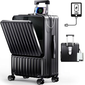 [BARGOHOY] �X�[�c�P�[�X �t�����g�I�[�v�� ���@�\ �L�����[�P�[�X �y�� �J�b�v�z���_�[�t�� �B���t�b�N�@�\ �L�����[�o�b�O USB�|�[�g�t�� �ϏՌ� �É� 360�x��] TSA���[�N �t�@�X�i�[�^�C�v �L