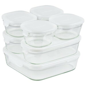 iwaki(�C���L) �ϔM �K���X �ۑ��e�� �p�^ �p�b�N�����W 7�_�Z�b�g �z���C�g 200ml × 4�� / 500ml × 2�� / 1200ml × 1�� PS-PRN-7W