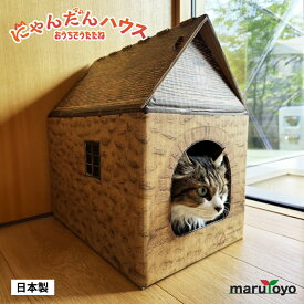 にゃんだんハウス ダンボールハウス 日本製 猫 猫用ハウス 猫段ボールハウス 猫用家具 ベッド ペットハウス 爪とぎボックス 組み立て式