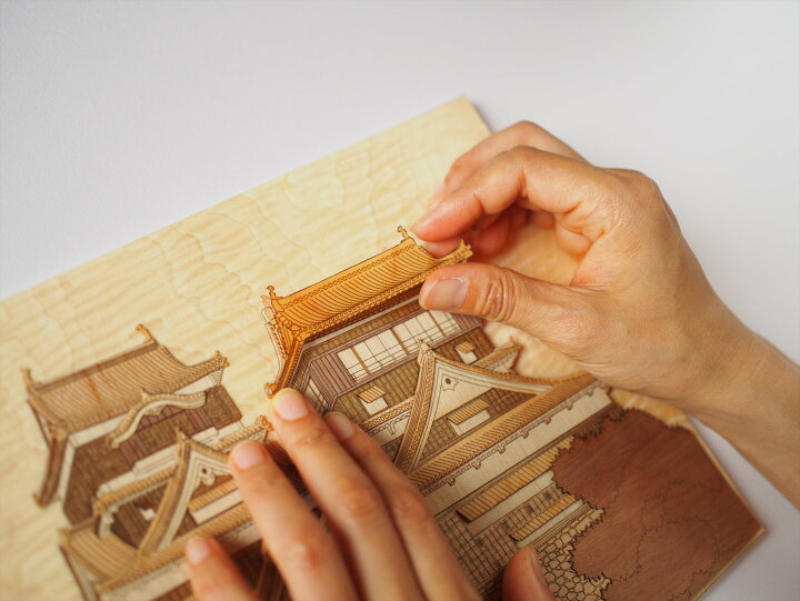 楽天市場】【送料無料】木はり絵手作りキット 熊本城 アート 切り絵 木 