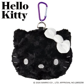 ハローキティ（ブラック） アクセサリーポーチ ゴルフ ボールケース 用品 黒キティ　おしゃれ かわいい キャラクター 公式グッズ サンリオ ライセンス商品