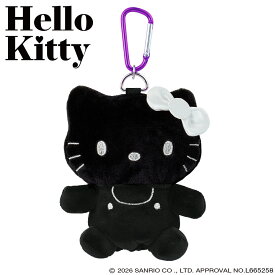 ハローキティ（ブラック） ボールポーチ ゴルフ ボールケース 用品 黒キティ　おしゃれ かわいい ぬいぐるみ キャラクター 公式グッズ サンリオ ライセンス商品