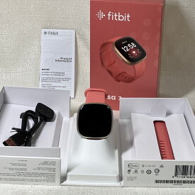 【展示品】 フィットビット Fitbit スマートウォッチ Suica対応 Alexa搭載 ピンククレイ Versa3 FB511GLPK-FRCJK 心拍数測定 睡眠データ記録 GPS搭載