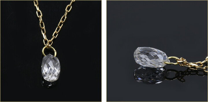 楽天市場】ブリオレットカット ダイヤモンド ネックレス 0.3ct ダイヤ 