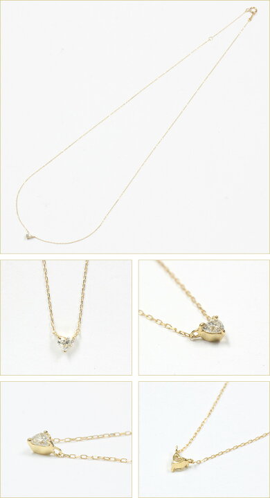 楽天市場】0.10ct K18 ハートシェイプダイヤモンド ペンダント 