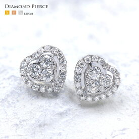 ダイヤモンドピアス　ダイヤモンド　ピアス　0.6ct ハートモチーフ　ダイヤモンド　ピアス　K18YG,PG,WG ゴールド　ハートピアス 【ハート】【母の日 プレゼント ギフト お祝い ジュエリー 誕生日 記念日】