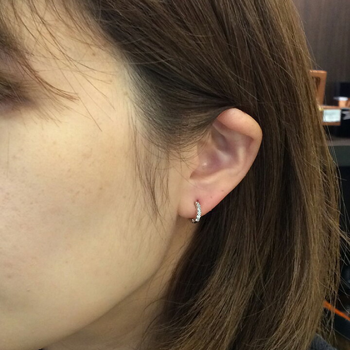 楽天市場】イヤリングピアス ダイヤモンド エタニティ フープピアス 