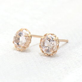 K18PG　モルガナイトピアス　合計 0.36ct　ピアス　モルガナイト　スタッドピアス【母の日 プレゼント ギフト お祝い ジュエリー 誕生日 記念日 クリスマス】