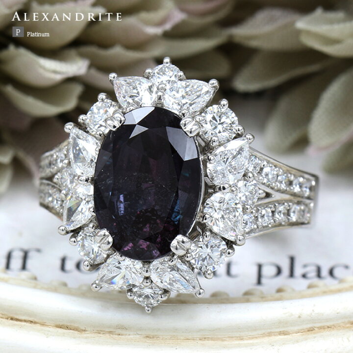 楽天市場】アレキサンドライト 3.77ct ダイヤモンド 1.78ct リング  