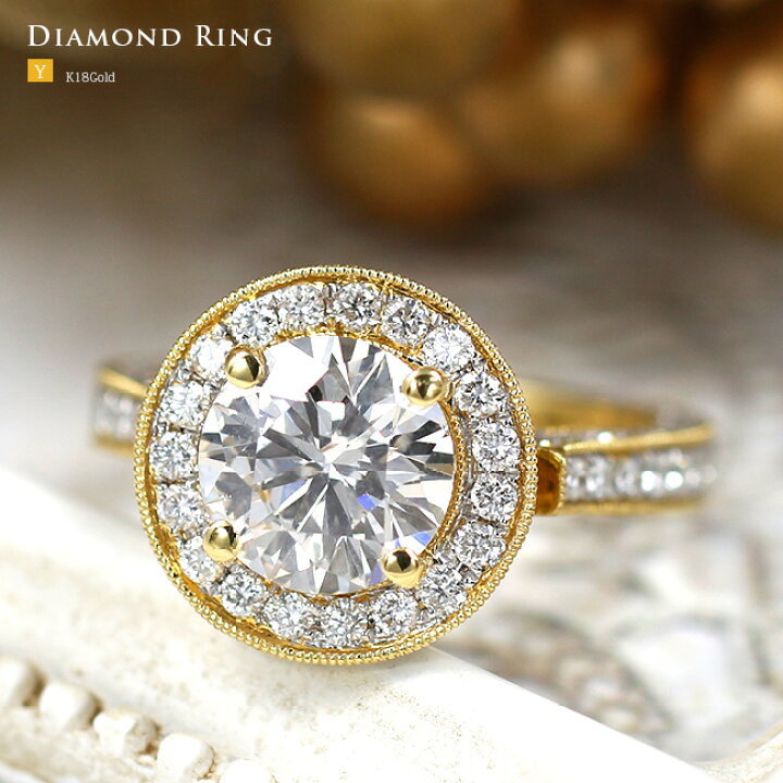 楽天市場】3.491ct ダイヤモンドデザインリング センター2.001ct K18 